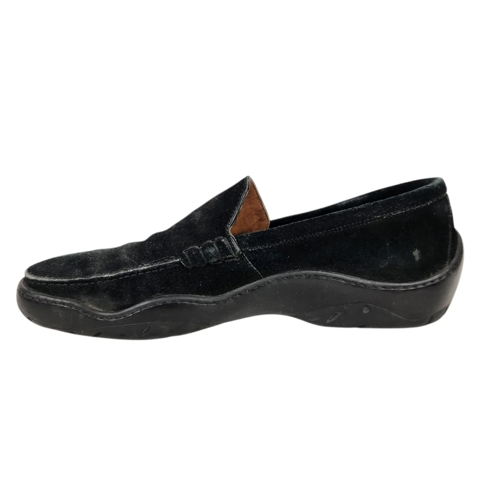 Michael Toshi Mach Black Suede Leather Driving Loafers Italian Mens Size 10